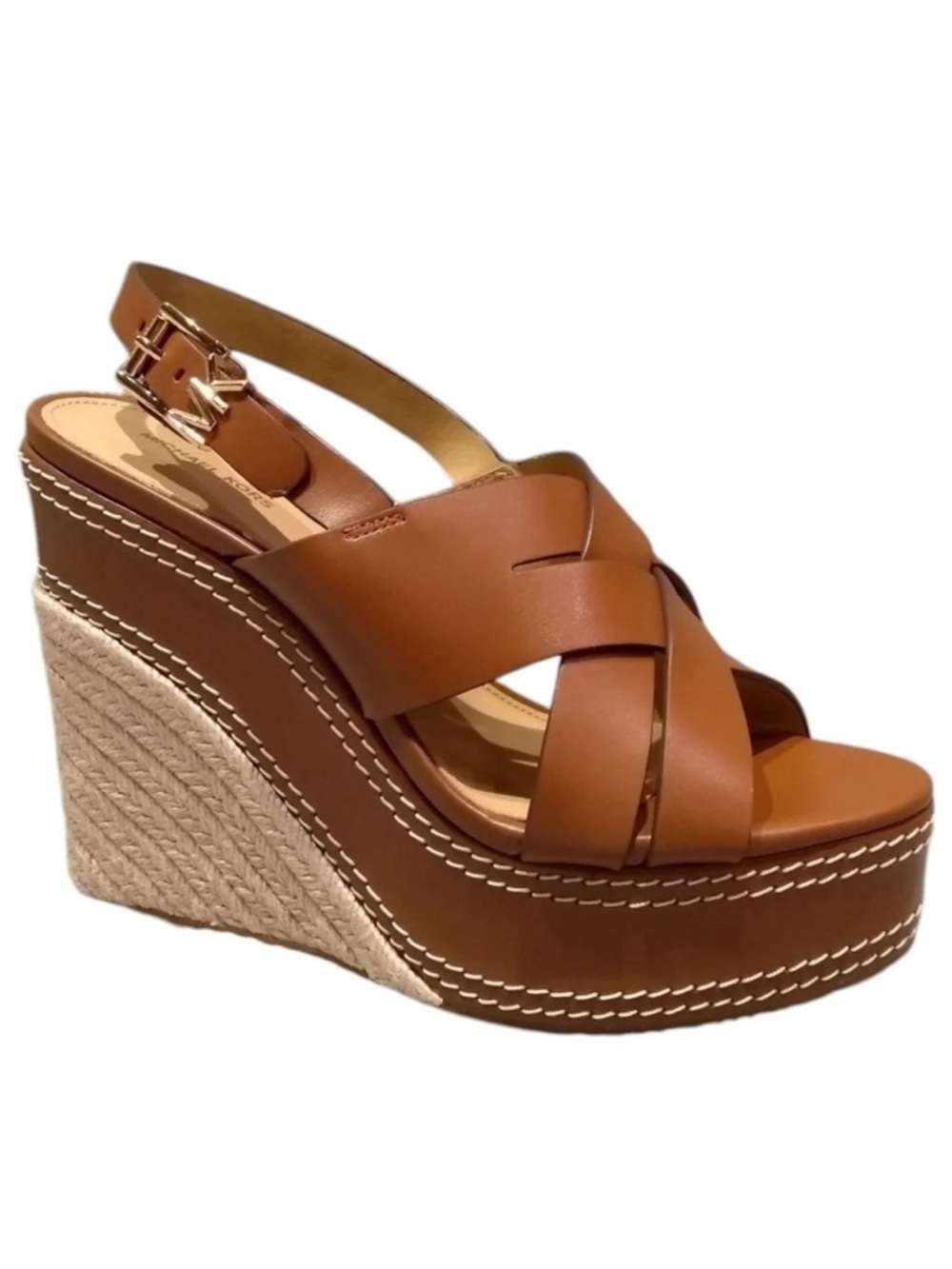 Michael Kors Nora Wedge Leather Sandals